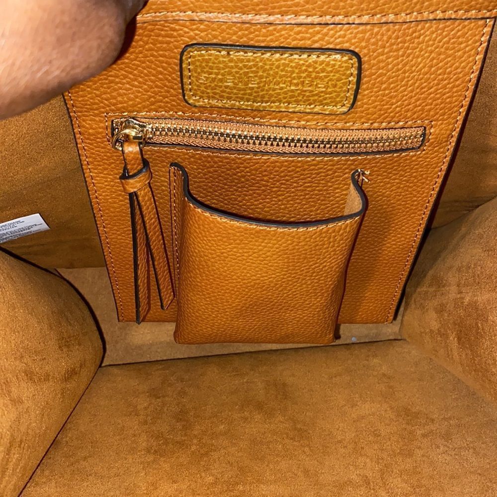 STEVE MADDEN STRAW WOVEN BROWN TOTE - Picture 9 of 15